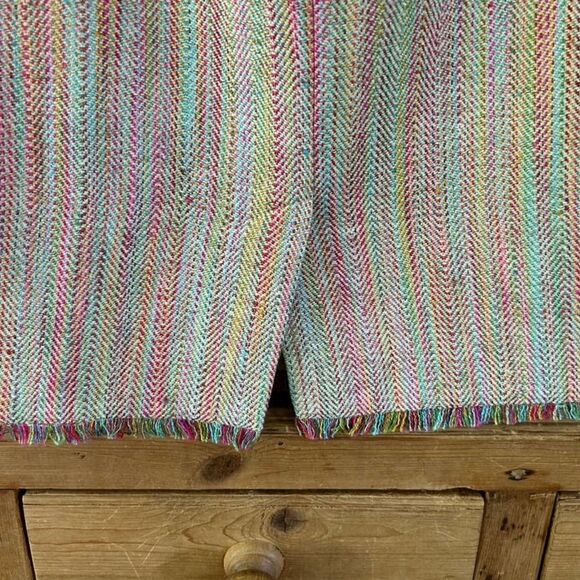 Trina Turk Tweed Pencil Skirt Rainbow Colorful Fringe Office Womens Size 2 - Picture 9 of 11